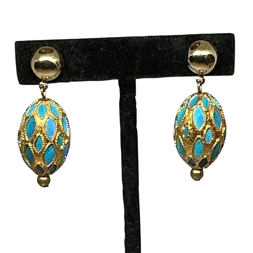 Vintage Earring Lot Gold-Tone Dangle Pierced
